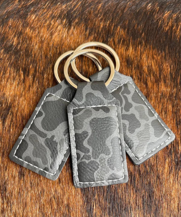 Laser Engraved Leather Keychains