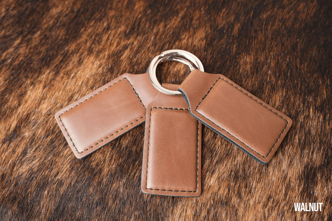Laser Engraved Leather Keychains