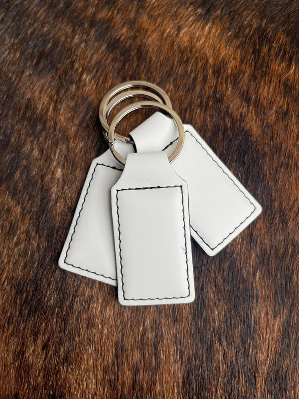 Laser Engraved Leather Keychains
