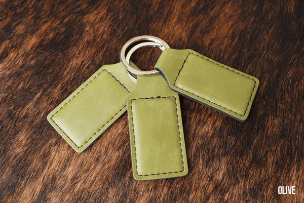 Laser Engraved Leather Keychains