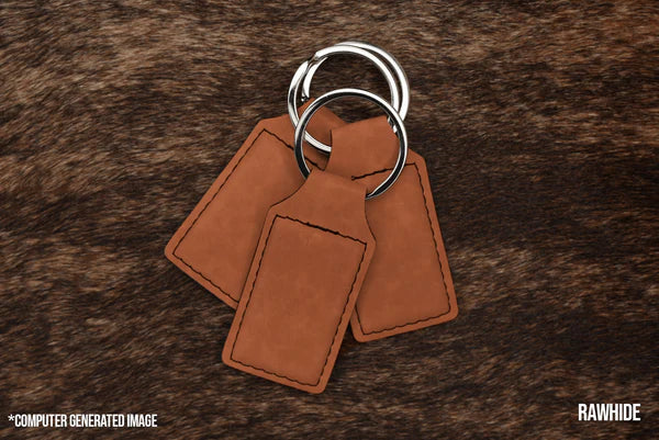 Laser Engraved Leather Keychains