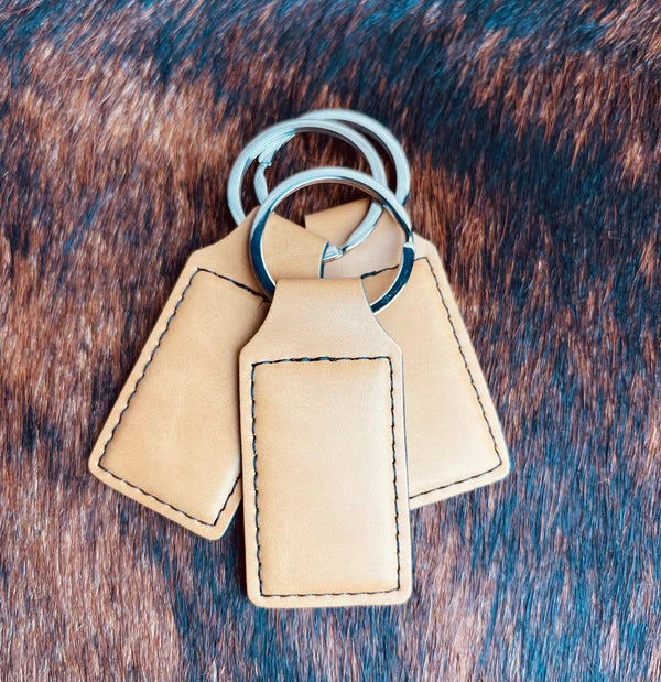 Laser Engraved Leather Keychains