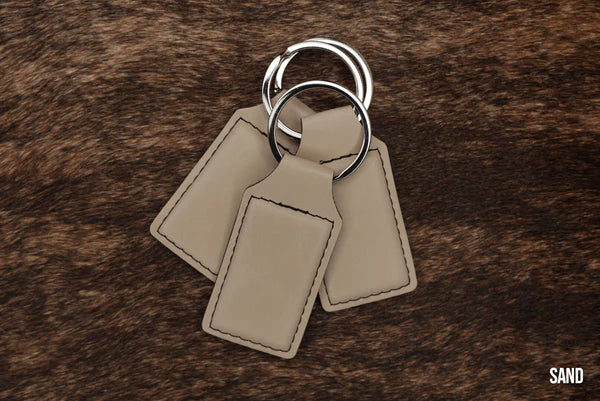 Laser Engraved Leather Keychains