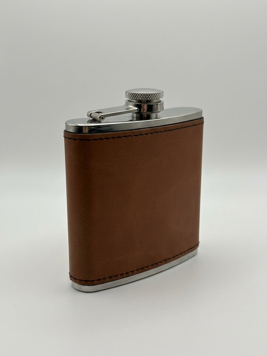 6oz Engraved Leather Flasks