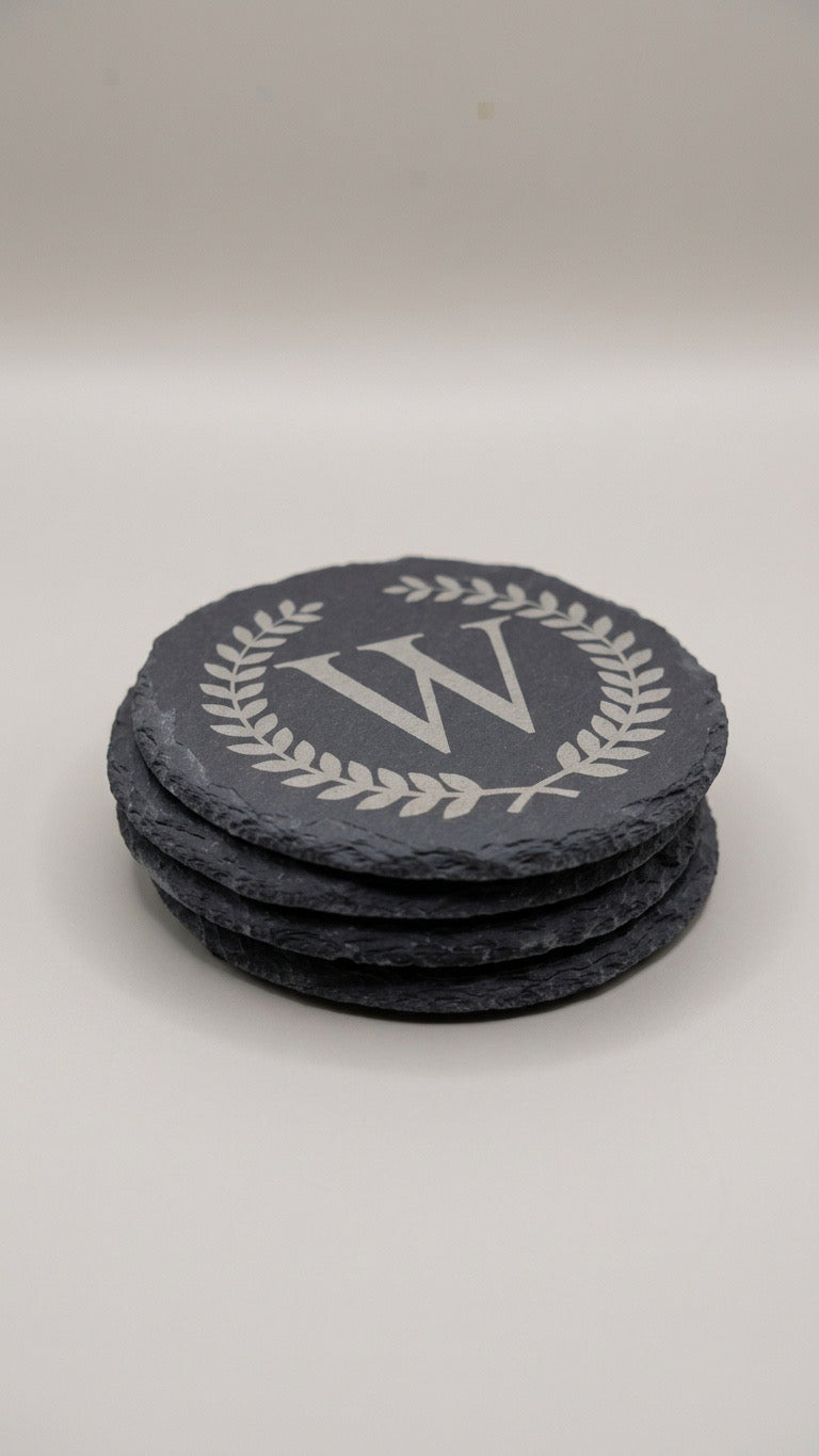 Round Slate Coasters - set of 4