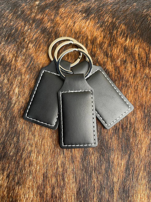 Laser Engraved Leather Keychains